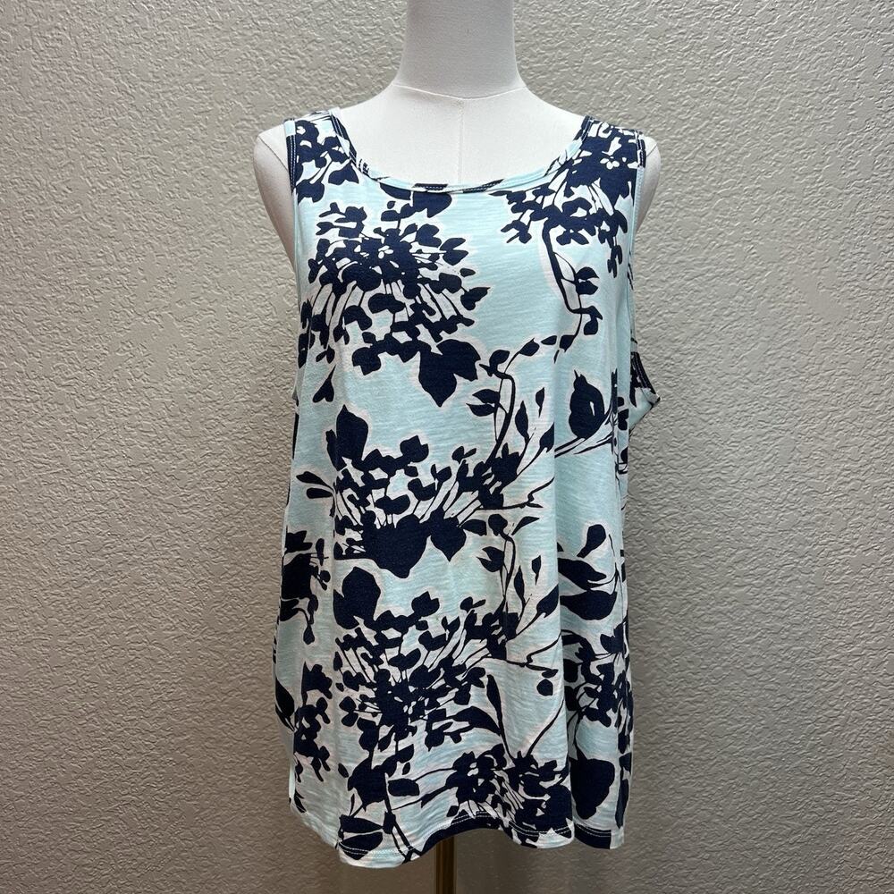 St. John's Bay Floral Sleeveless Top Sz. L